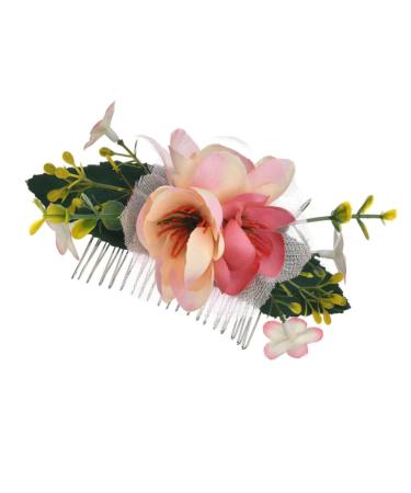 DOITOOL 1pc Floral Hair Comb Bridal Hair Comb Bridal Hair Clip Tiara Hair Fork Wedding Hair Comb Flower Hair Comb Hair Comb Clip Comb for Bridal Wedding Hair Clip Flowers Crown Bride
