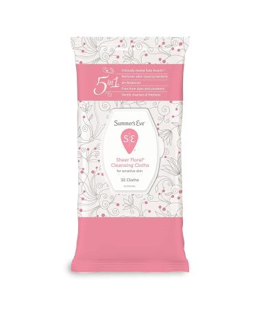Summer's Eve Sheer Floral Cleansing Cloths 32 Cloths