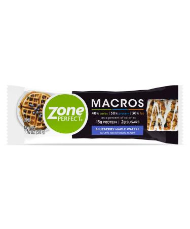 Zone Perfect Macros Protein Bars, Blueberry Maple Waffle, 20 Count