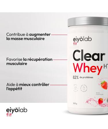 CLEAR WHEY HT | Refreshing Whey Isolate | 85% Protein | High in BCAA and Glutamine | Bodybuilding Protein | Low Lactose | Light and Fruity Texture Red Fruit Flavor | 500g | Eiyolab - Buy Online on GoSupps.com