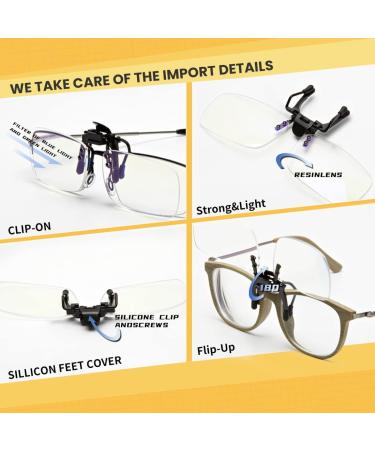 Buy Clip-On Flip-Up Blue Light Blocking Reading Glasses for Unisex - Transparent 4X Readers | International Shipping Available - Buy Online on GoSupps.com