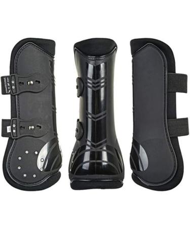 HKM 549196 Tendon & Fetlock Boots Set of 4 - Diamonds - Black for Thoroughbred/Warmblood | Premium Horse Gear - Buy Online on GoSupps.com