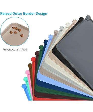 Audwud Silicone Waterproof Dog & Cat Feeding Mat - Anti-Slip 61x41 cm Adobe Brown | Best Pet Feeding Mat for Easy Cleanup - Buy Online on GoSupps.com