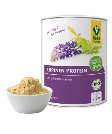 Raab Vitalfood Bio Lupine protein powder pure protein powder with 43 % protein from organic cultivation vegan sweet lupins from Europe 100 grams