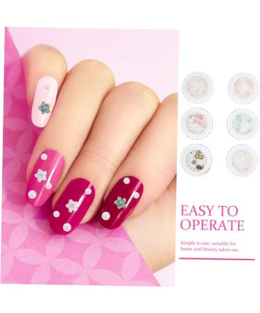 6 Boxes Nail Art Accessories Decor Star Nail Stickers Trendy Stickers Nail Art Stickers Nails Gems Nail Salon Supplies Fake Nail Ornaments DIY Manicure Flower Charms Plastic Flower Beatifufu 4.5X4.5X1.5cm As Shown 04 - Buy Online on GoSupps.com