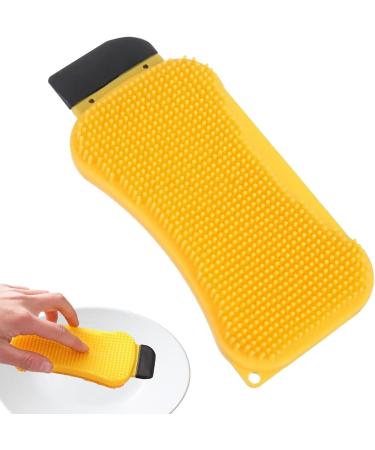 Silicone Dish Sponge Multi-Purpose Dish Brush | Scrub Brush Kitchen Cleaning Tool Sponge Scraper for Easy Cleaning & Dishwashing - Buy Online on GoSupps.com