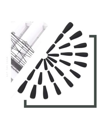 Zoestar Extra Long Ballerina Matte Black Press On Nails | 24pcs Acrylic Fake Nails for Women & Girls - International Shipping Available - Buy Online on GoSupps.com