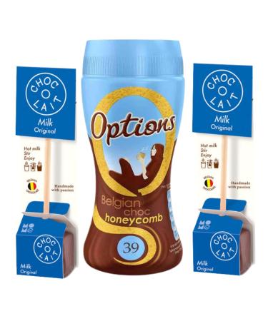Hot Chocolate Bundle With Options Belgian Choc Honeycomb 220g Jar and ChocOLait Stir In Milk Chocolate 33g x2 (3 Pack)