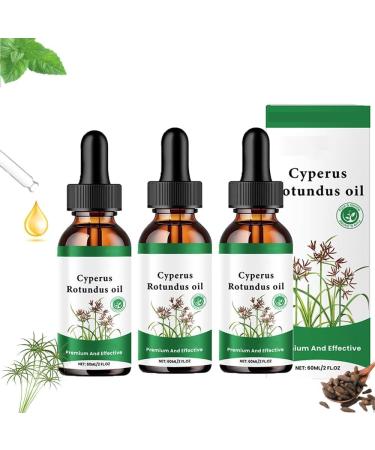 Cyperus Rotundus Oil - 100% Natural Cyprus Oil for Hair Removal, Reduction of Body Hair Growth, Smooth and Moisturizing Skin, 60 ml (3 Pieces)