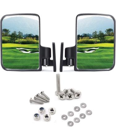 10L0L Golf cart Side Mirrors for Club Car EZ-GO Yamaha and Others (No-Drilling Required Option) Drilling Required Black