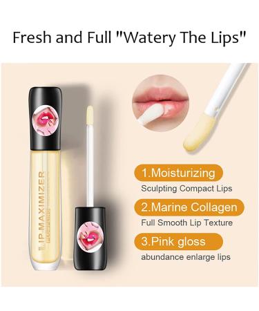 Natural Lip Plumper Gloss 2pcs | Moisturizing Vitamin E Lip Maximizer Serum - Buy Online on GoSupps.com