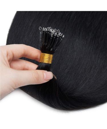 Buy Nanoring Real Hair Extensions | 100% Remy Human Hair | 50 Strands Black #1 | 1g Loop Hairpieces | 24 (60cm) | International Shipping - Buy Online on GoSupps.com