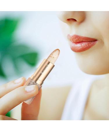Crystal Jelly Lipstick | Color Changing Lip Balm Gold Foil Clear Lip Gloss - Long Lasting Moisturizing Lip Stick for Women and Girls Dirfuny Gold Foil Color Changing Lipstick - Buy Online on GoSupps.com