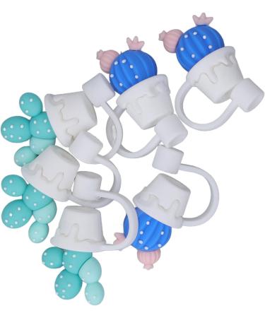 VGEBY 6pcs Silicone Straw Covers - Cartoon Reusable Dustproof Drinking Straw Tip Caps for Eco-Friendly Drinking - Buy Online on GoSupps.com