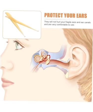 Healifty 2 Pcs Wood Croissant Ear Pick Set - Ear Cleaning Tools for Travel, Earwax Removal Tool with Ear Plugs and Grip - Light Yellow 11.5x1.2x0.3cm - Buy Online on GoSupps.com