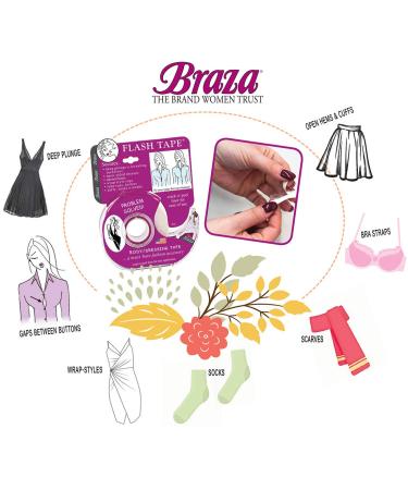 Buy Braza Flash Tape - Double Sided Clear Adhesive for Clothing & Fabric - 4 Rolls (20ft Each) - International Shipping Available - Buy Online on GoSupps.com