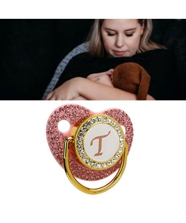 Buy Asixxsix Golden Baby Schnuller - Personalized Bling Pacifier with Strass Letters & Chain Clip for Newborns | Perfect for Baby Shower & Photography - Buy Online on GoSupps.com