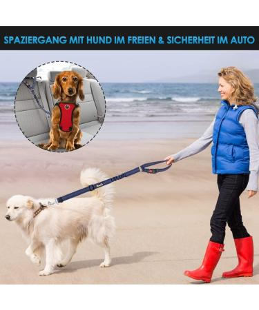 Slowton Dog Car Belt - 2-Piece Adjustable Headrest Safety Harness with Reflective Rubber Strap for Secure Travel - Buy Online on GoSupps.com