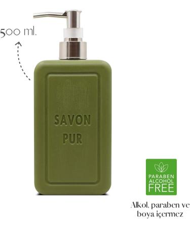 Savon De Royal PUR Green Liquid Hand Soap - Liquid Hand Wash Multipurpose Liquid Soap in Pump Dispenser Alcohol Free Paraben Free 500 ml (16.9 fl oz) - Buy Online on GoSupps.com
