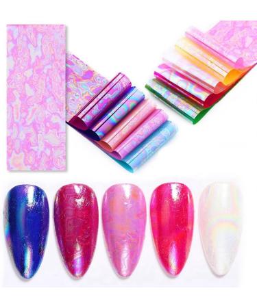 Besuso 10 Rolls Nail Foil Holographic Nail Art Foil Decals for Nails Fingernail Stickers - Buy Online on GoSupps.com