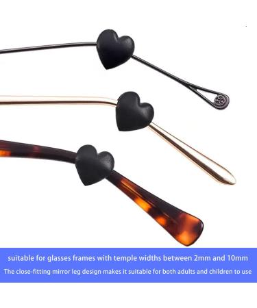 KECHIO Heart-Shaped Silicone Eyeglass Ear Grips - Anti-Slip Retainers for Glasses - Black/White - Buy Online on GoSupps.com