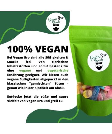  Vegan Bro SWEETS Vegan Bro SWEETS Mini Bag Sauer - 200g - Vegan Fruit Gummies - Ideal for gifting - Buy Online on GoSupps.com