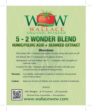 5-2 Humic/Fulvic Acid + Seaweed Extract Wonder Blend 425 Grams Wallace Organic Wonder - Buy Online on GoSupps.com