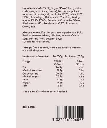 Hebridean Baker - Mixed Berry Oaties 150g - Buy Online on GoSupps.com