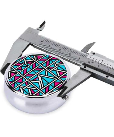 Portable Metal Pill Box - Irregular Colored Graphics Round Mini 3-Compartment Design Perfect for Travel & Small Pills - Buy Online on GoSupps.com
