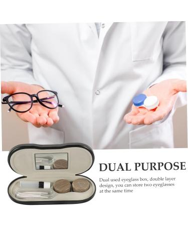 Tidtaleo 2-in-1 Travel Glasses Case & Contact Lens Holder - Stylish Portable Storage Box for Outdoor & Everyday Use (15.8x7.4cm) - Buy Online on GoSupps.com