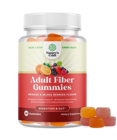 Halal Fiber Gummies for Adults - Perfect Fiber Supplement Gummies for Colon Health, Digestive Support, Gut Leak Repair, Body Cleanse & Immunity Boost - Tasty Prebiotic Fiber Gummies - 60 Fiber Gummies