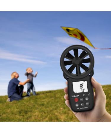 Surlaba Digital Windmeter - Handheld Anemometer 0.3-30m/s | Wind Speed Gauge & Air Flow Meter for Windsurfing Sailing & Drones | Backlight & Temperature Measurements - Buy Online on GoSupps.com