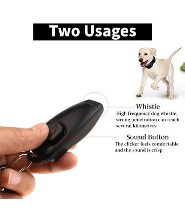 Dog Training Clicker & Whistle Combo - Long Distance & Multifunctional (Black) - Buy Online on GoSupps.com