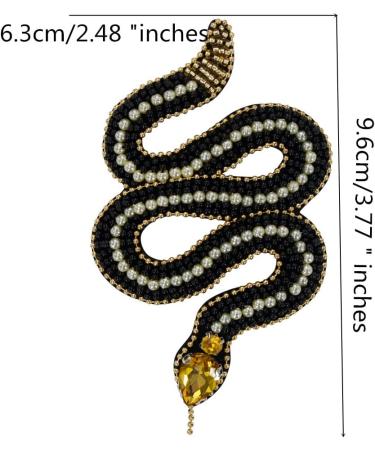 Sequin Beaded Rhinestones Snake Patch Applique for DIY Apparel Decoration - B 1piece - Buy Online on GoSupps.com