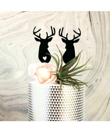Personalised Cake Toppers Cake Decorations 2pcs Christmas Deer Acrylic Black Cake Topper Unique Christmas Party Cake Decorations Dessert Topper Supplies (Color : Black2) (Color : Black4) (Color : Bla Black1 - Buy Online on GoSupps.com