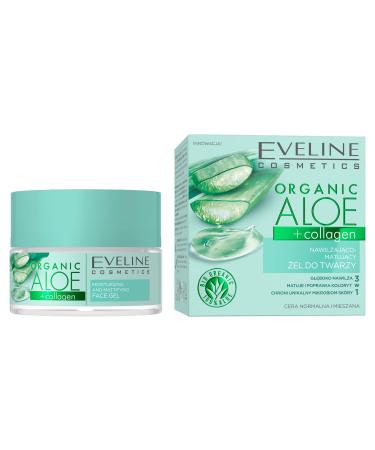 Eveline Cosmetics Organic Aloe + Collagen Moisturizing and Mattifying Facial Gel 50 ml Aloe Vera 50 ml (1 pack)