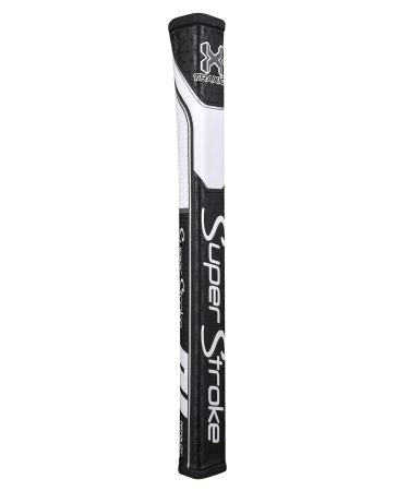 SuperStroke Traxion Pistol GT 1.0 Putter Grip | Improves Feedback and Tack, Enhances Feel and Comfort, No-Taper Technology, 10.50 in Length, Weighs 83g| White/Grey/Red (71200) Pistol GT 1.0 Tour Black/White