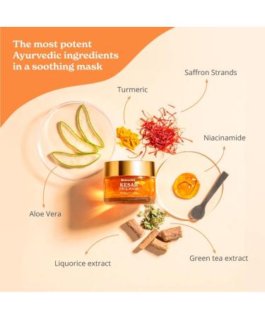 Kesar Face Mask for Nighttime Skin Care | Turmeric Saffron Niacinamide & Green Tea | Intense Hydration & Radiant Glow | 100% Vegan & Cruelty Free | 50 ml - Buy Online on GoSupps.com