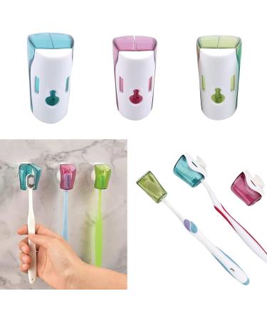 Shop Lulullaby Travel Toothbrush Set - 3 Portable Heads Suction Cup Holder & Covers for Home Travel & Camping - Buy Online on GoSupps.com