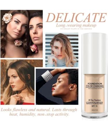 Flawless Colour Changing Foundation Makeup SPF 15 Warm Skin Tone Foundation Liquid Foundation Makeup Waterproof Foundation for Mature Skin Long Lasting Face Moisturizing Liquid Cover Concealer(1pc) - Buy Online on GoSupps.com