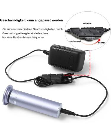 Adjustable Speed Electric Corneal Remover - Professional Pedicure Tool with 60 Replacement Grinding Pillows for Dead Skin & Cracked Feet - Buy Online on GoSupps.com