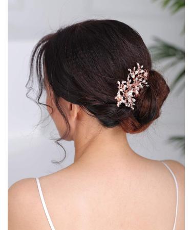 Deniferymakeup Wedding Rhinestone Pearls Butterfly Hair Comb Bridal Vintage Headpiece Crystal Women Hair Comb Bridal Hair Comb Wedding Hair Piece Wedding Accessories - Buy Online on GoSupps.com