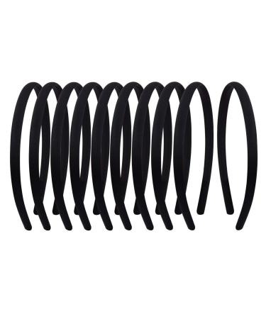 Nenjindz Black Satin Headbands - 1 cm Thin Plastic Headband for Girls & Women - 20PCS DIY Plain Non Slip Hairbands in Pure Black Fabric - Buy Online on GoSupps.com