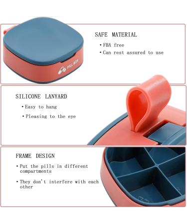 Portable Pill Organizer - Small Pill Case for Purse & Pocket | Daily 4x Pill Box for Vitamins & Supplements (3 PCS - Buy Online on GoSupps.com