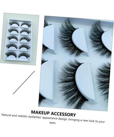 minkissy 5 Pairs Fake Eyelashes Beauty Accessories Fake Makeup Lashes False Eyelashes Bulk Natural Fluffy False Faux Lashes Bulk Makeup Girl Eyelashes 3d Set Fiber Hand Made - Buy Online on GoSupps.com