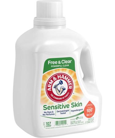 Arm & Hammer Free & Clear Liquid Laundry Detergent 144.5 Fl Oz - Sensitive Skin Formula, 107 Loads (Pack of 1) - Buy Online on GoSupps.com