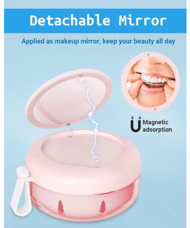 Seancheer Denture Container Set - Prosthetic Box with Cleaning Brush Sink Can Tooth Rail and Mirror for Dentures - International Shipping Available - Buy Online on GoSupps.com