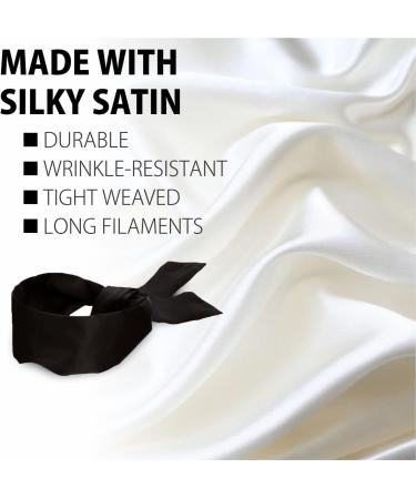 Silk Satin Blindfold Eye Mask Set - Soft Sleeping Mask for a Romantic Night - Black+Purple - 62 cm - Valentine Gift - Buy Online on GoSupps.com