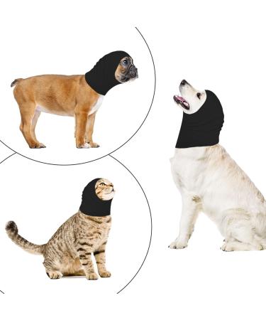 Dog Snood & Ear Protector | Noise Protection Hoodie for Dogs & Cats - M Black - Buy Online on GoSupps.com