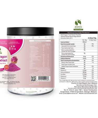 9x Pure 20:1 Red Dragon Fruit (Hylocereus Polyrhizus) Standardized Extract Powder (100g) - Buy Online on GoSupps.com